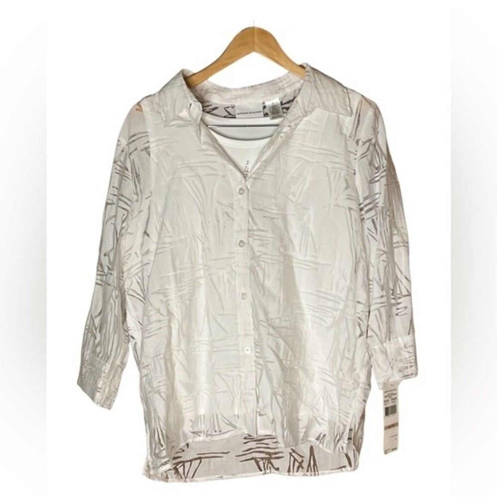 NWT ALFRED DUNNER 2 FOR 1 Blouse size 12 color white